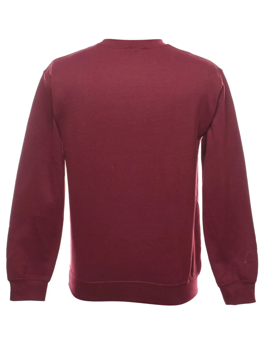 Maroon Plain Sweatshirt - S