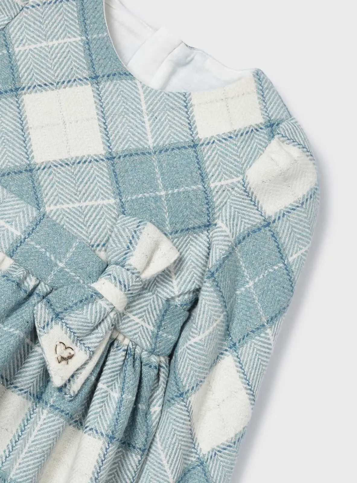 Mayoral Girls Bluebell Plaid Bow Dress