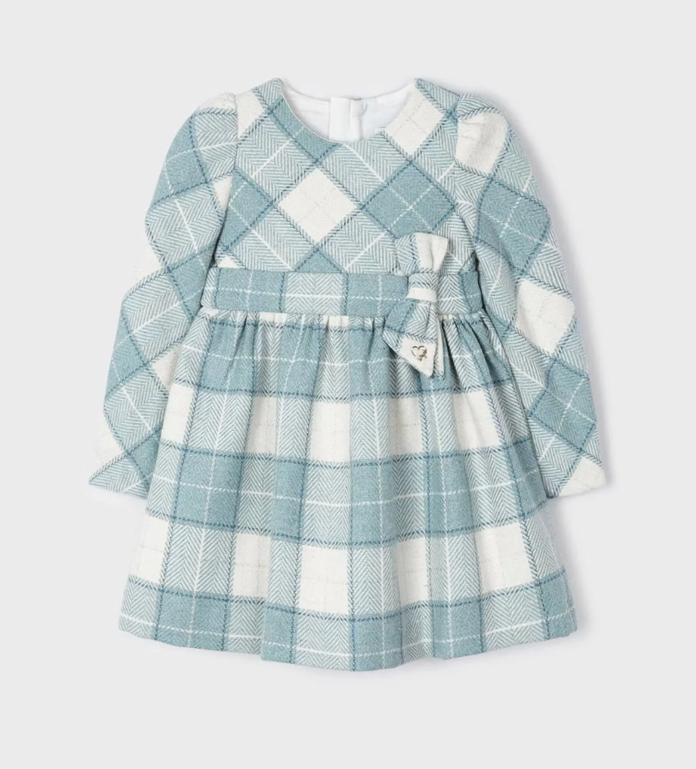 Mayoral Girls Bluebell Plaid Bow Dress
