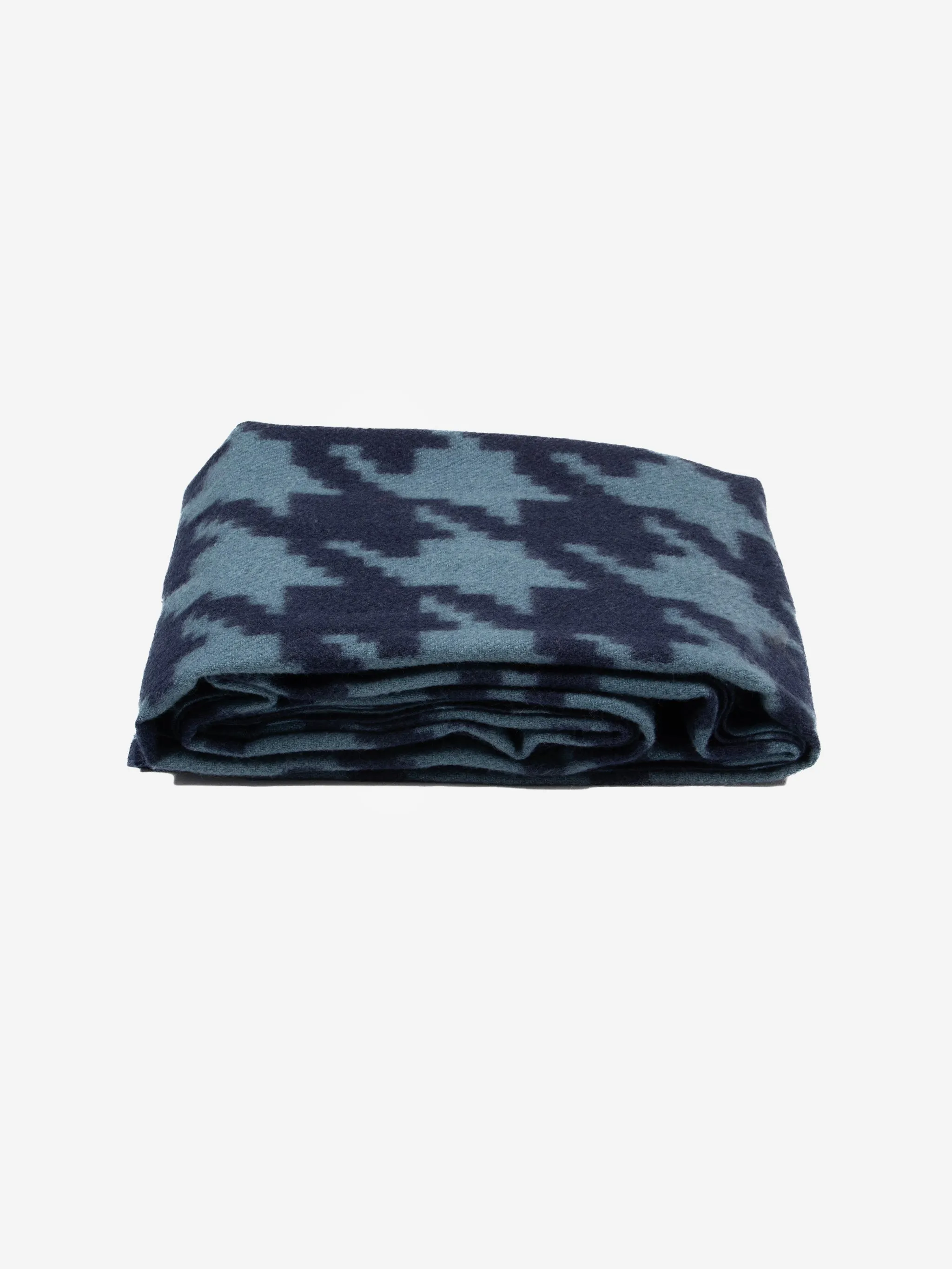 Melanie Midweight Scarf - Blue, Large Houndstooth