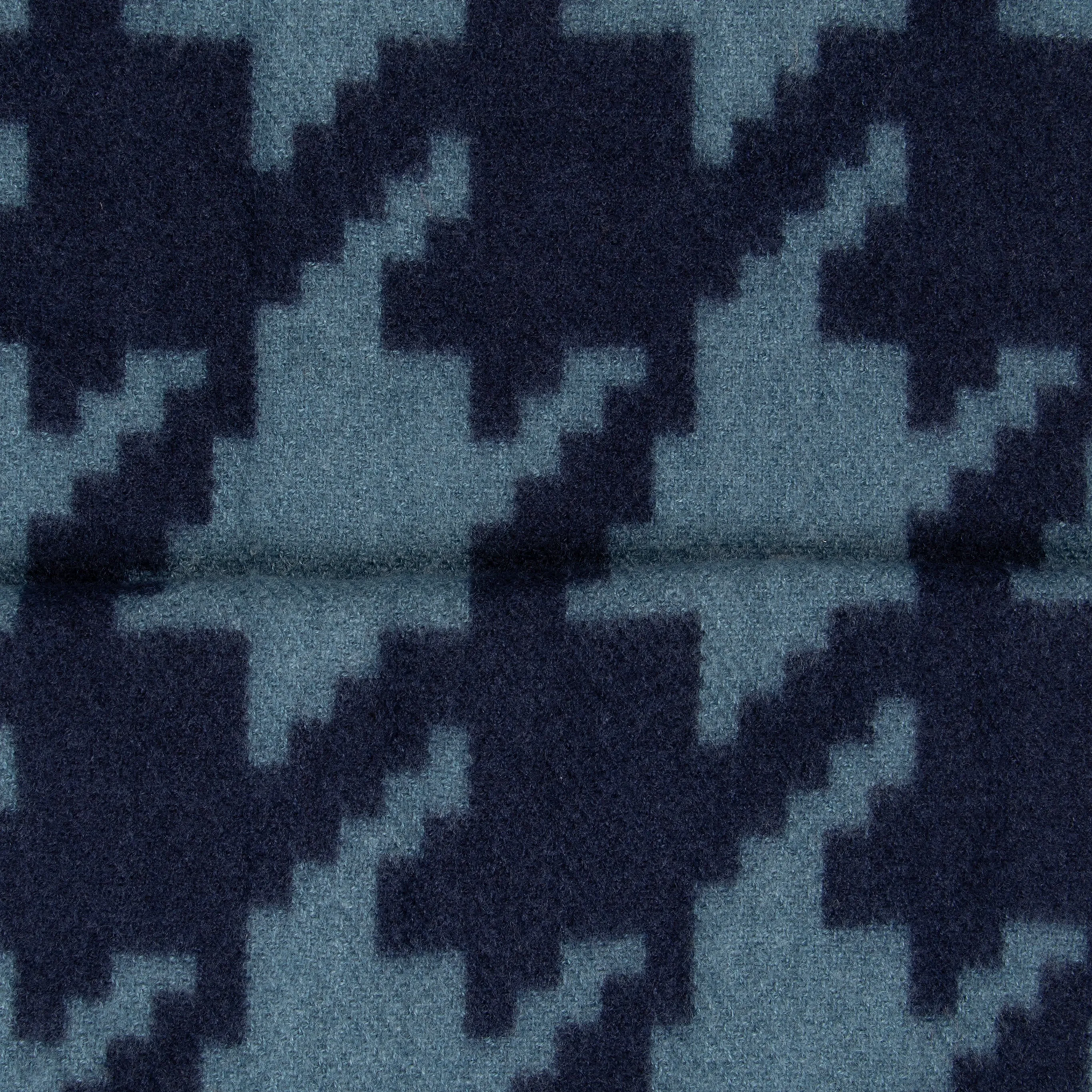 Melanie Midweight Scarf - Blue, Large Houndstooth