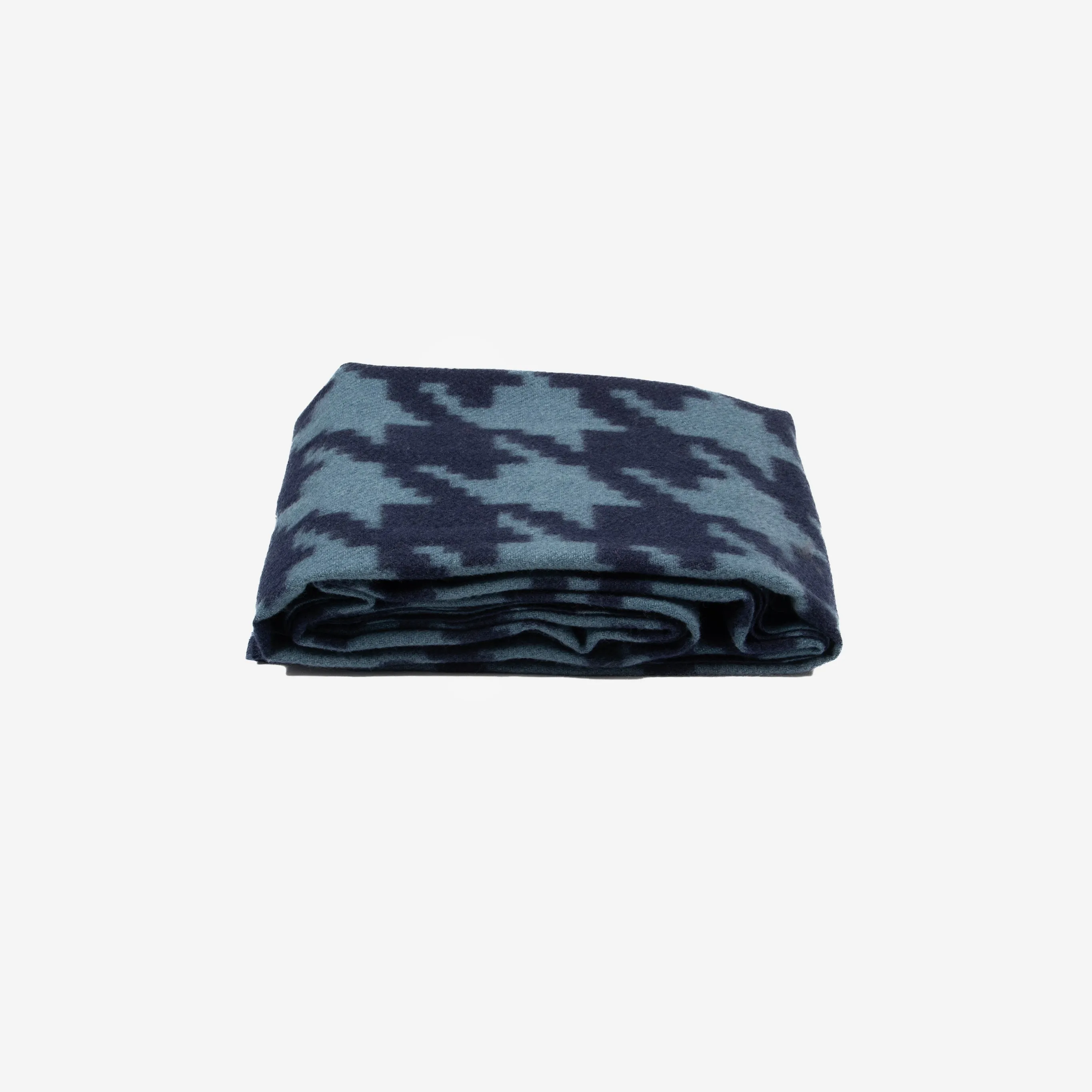Melanie Midweight Scarf - Blue, Large Houndstooth