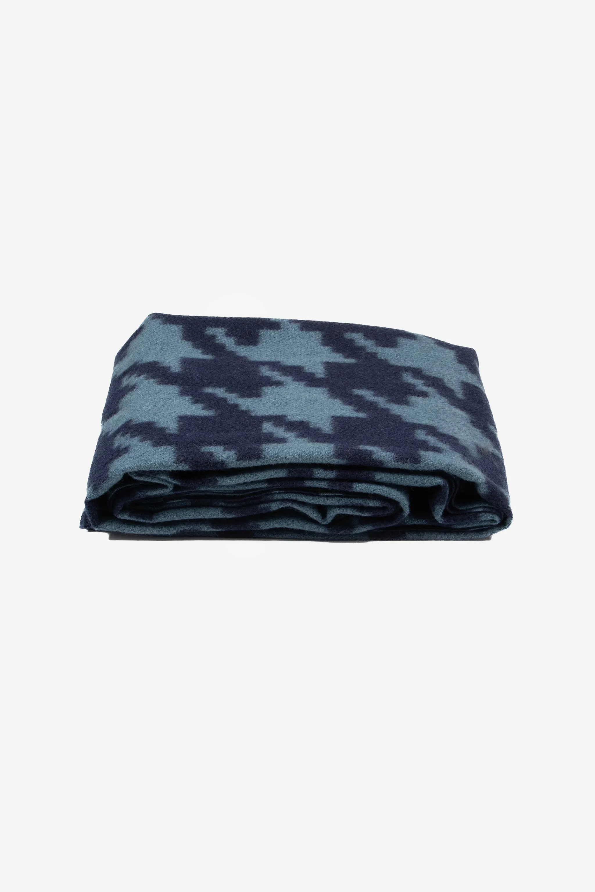 Melanie Midweight Scarf - Blue, Large Houndstooth
