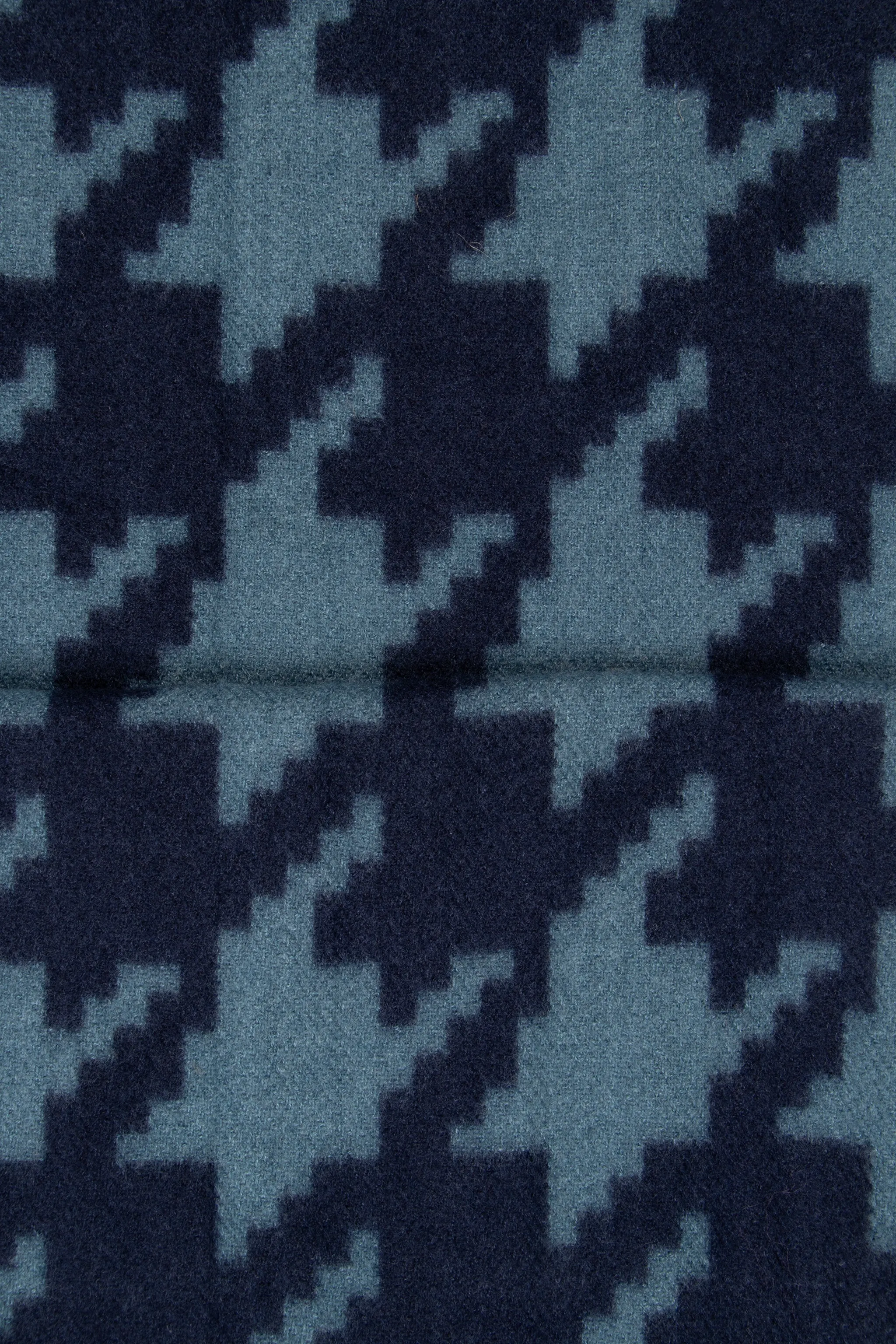 Melanie Midweight Scarf - Blue, Large Houndstooth