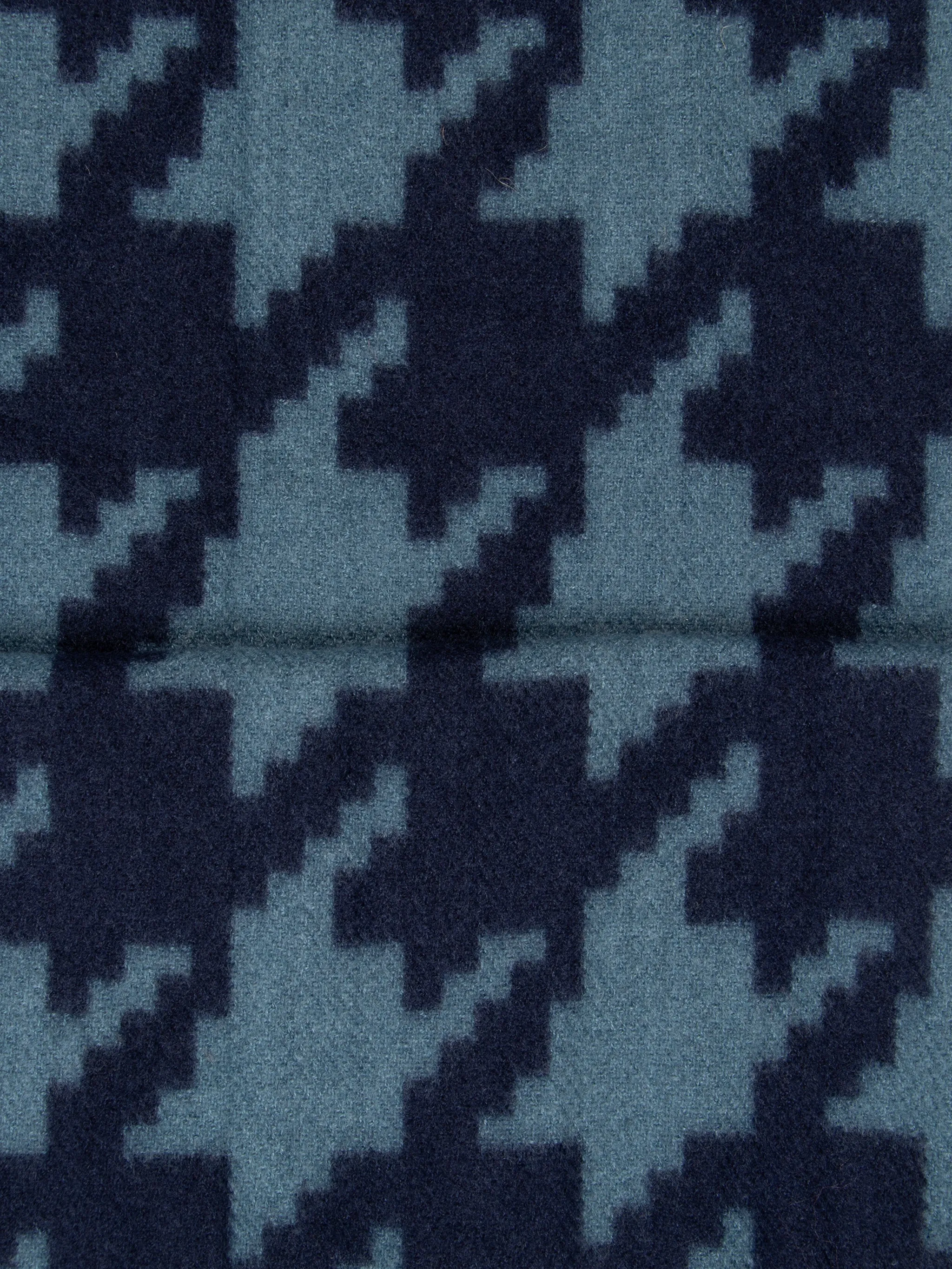 Melanie Midweight Scarf - Blue, Large Houndstooth