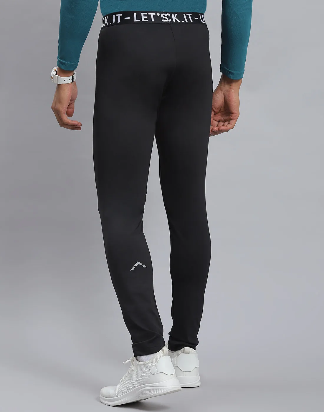 Men Black Solid Regular Fit Tights