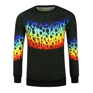 Mens 3D Rainbow Printing Casual T-shirts