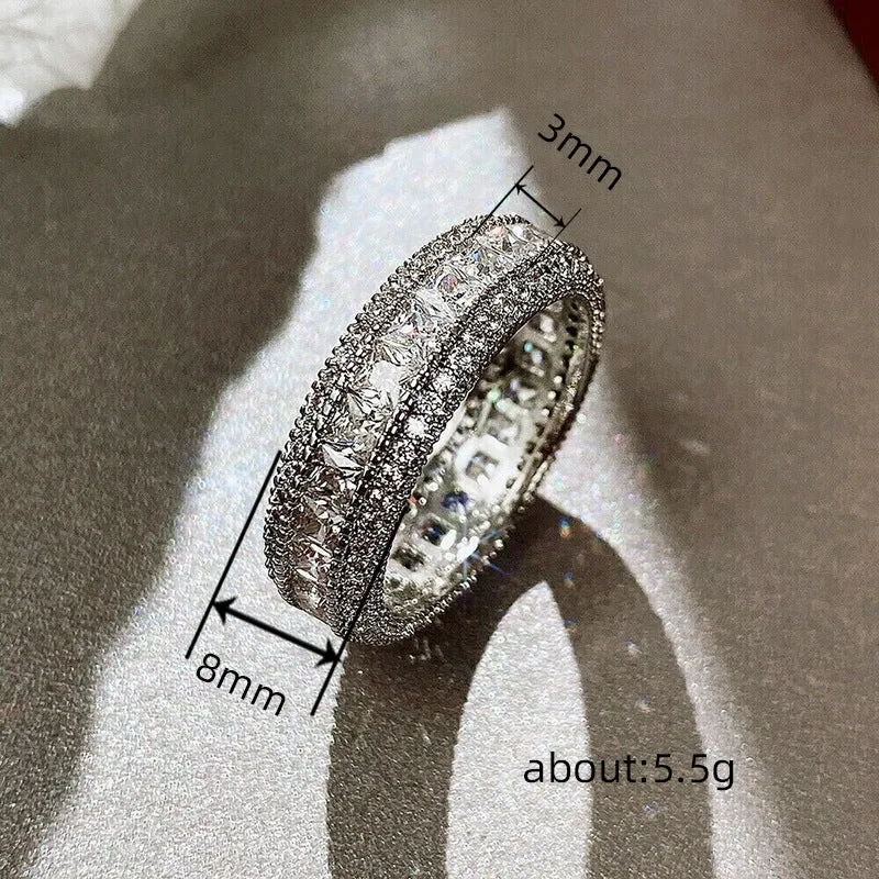 Men's And Women's Niche Hip Hop Ring Micro-inlaid