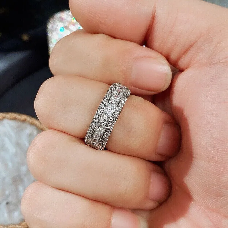 Men's And Women's Niche Hip Hop Ring Micro-inlaid