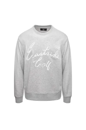 Men's Core Fleece Crew Script Logo Heather Grey