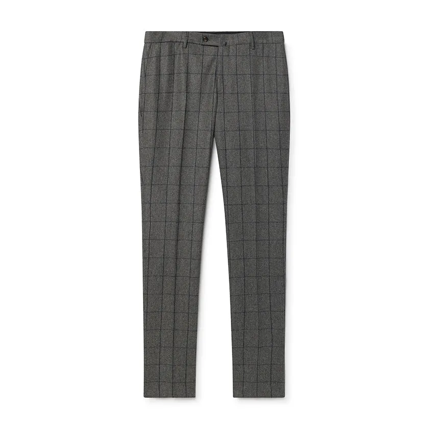 Men's Hackett, Flannel Windowpane Trousers in Grey & Blue