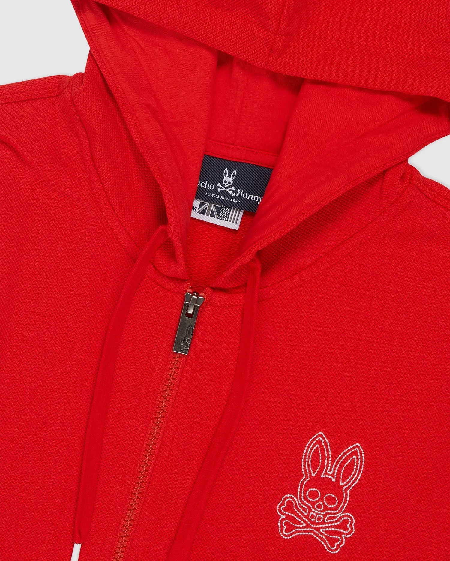 MENS LARKIN FULL ZIP PIQUE HOODIE - B6H510T1FT