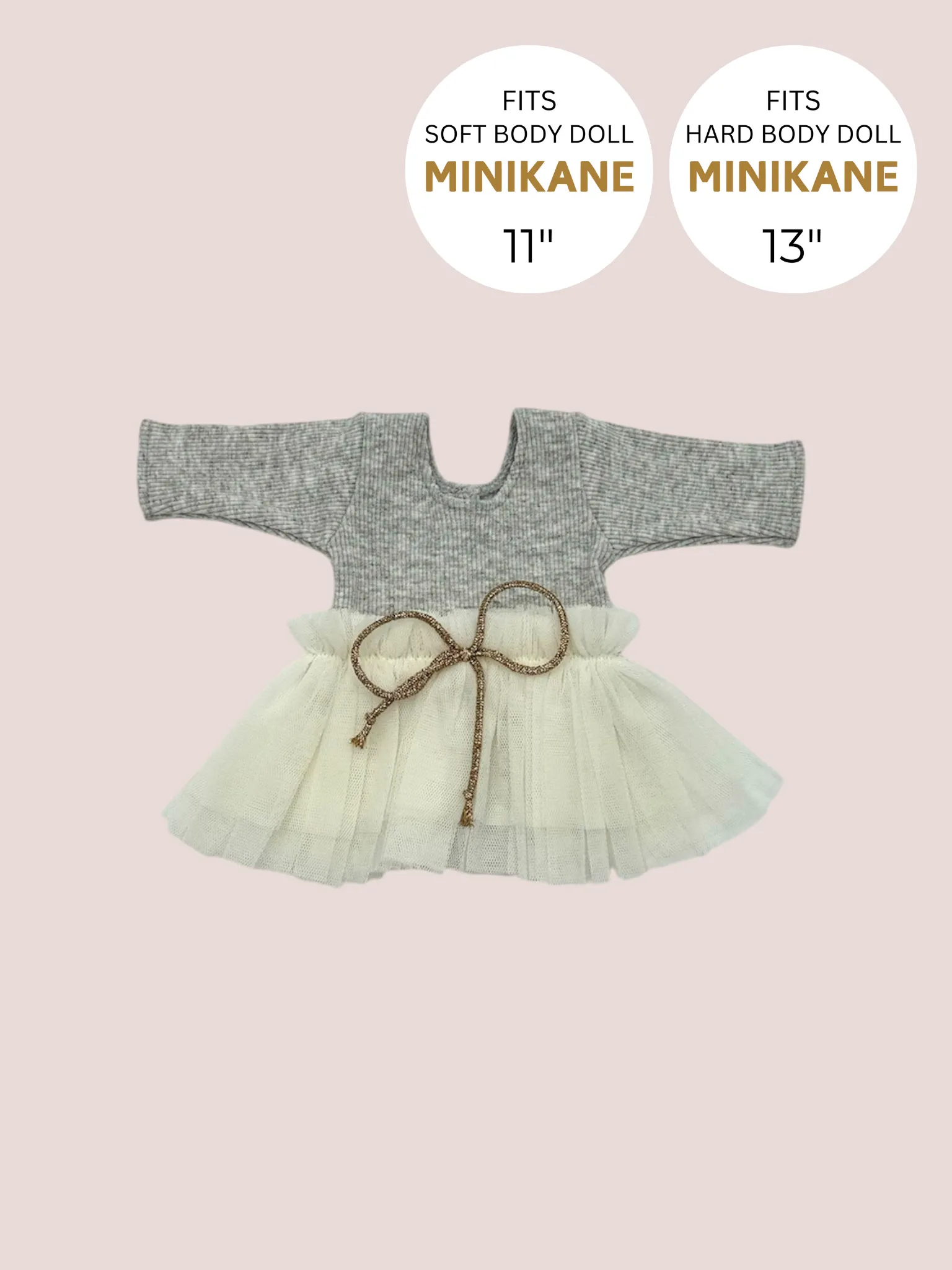 Minikane Doll Clothes | Doll Tutu Bodysuit - Silver Frost