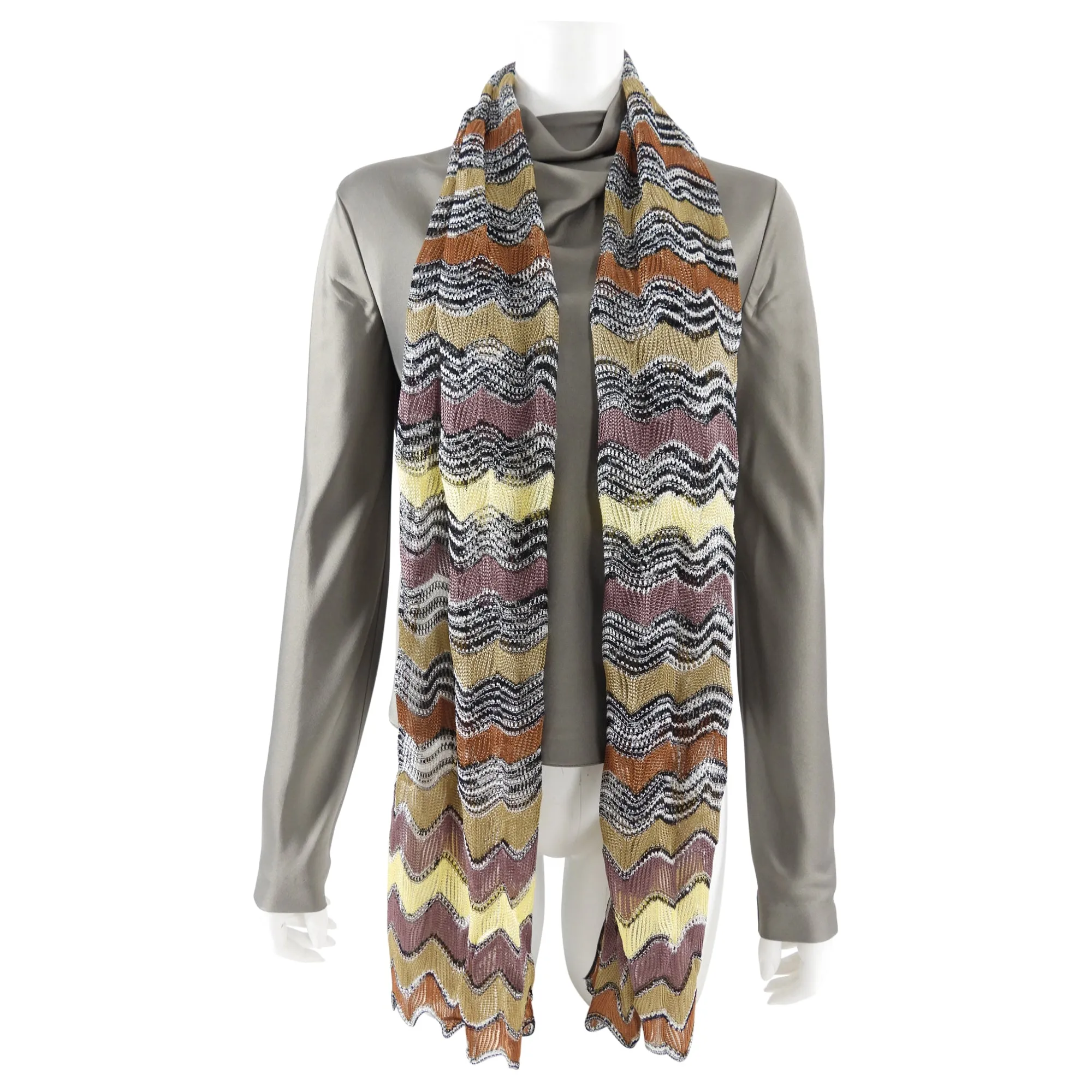 Missoni Zig Zag Knit Long Flowing Scarf