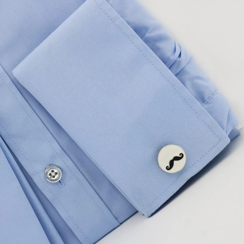 Movember Moustache Silver-Tone Cufflinks