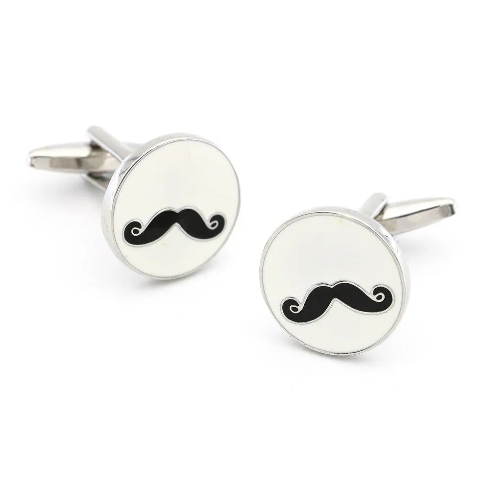 Movember Moustache Silver-Tone Cufflinks