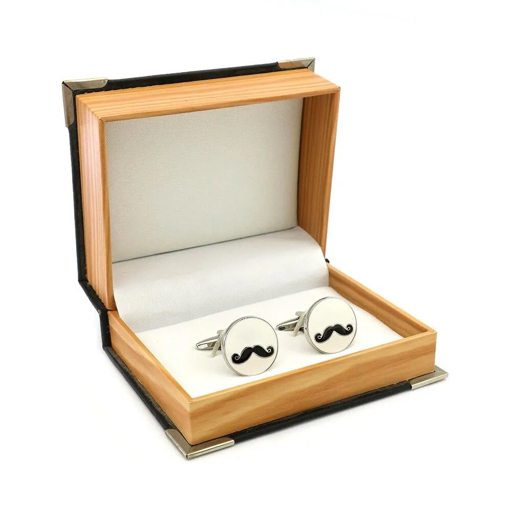 Movember Moustache Silver-Tone Cufflinks