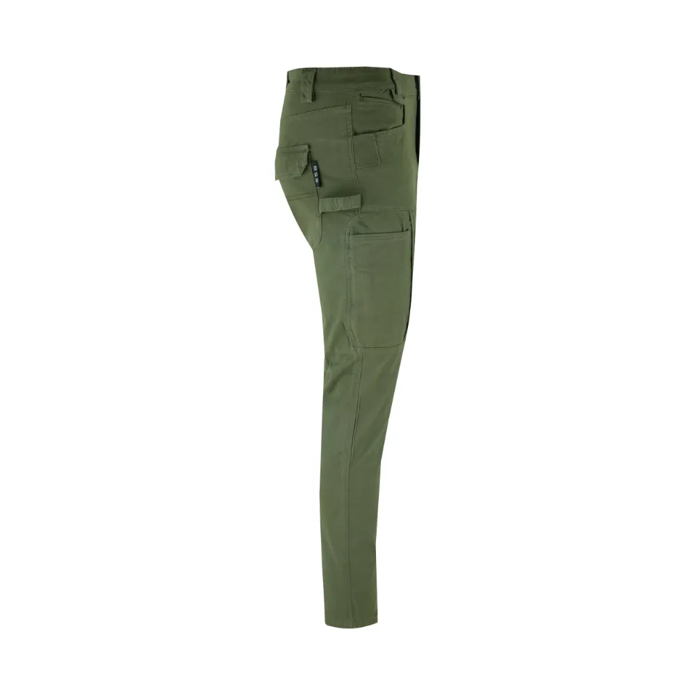 MS9 K1 Olive Mens Cargo Slim Fit Stretch Work Pants