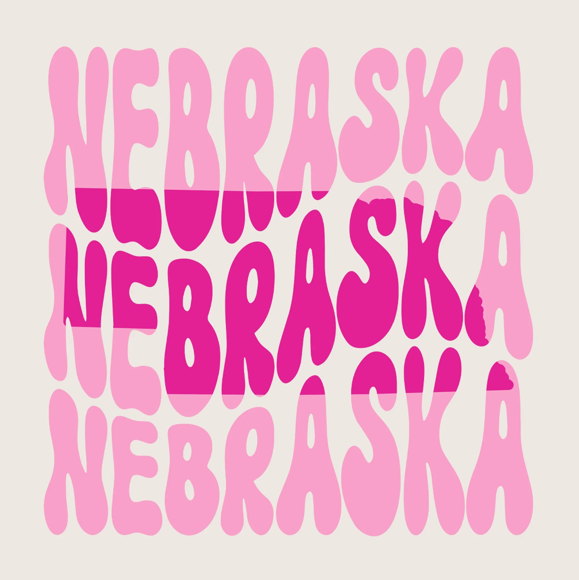 Nebraska Wave Women's Lightweight Crop Hoodie - Bone