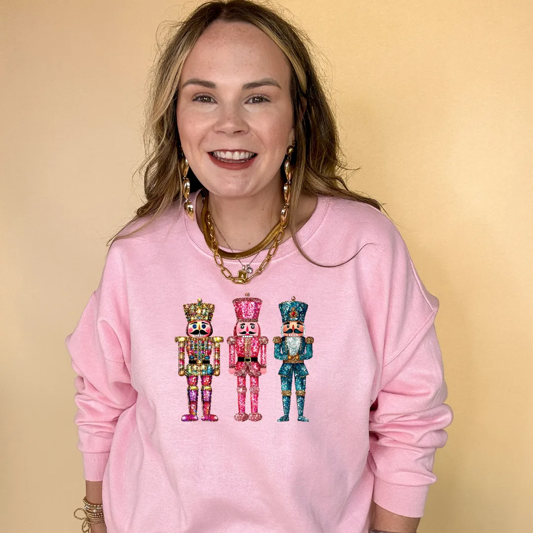 Online Exclusive | Glitter Nutcrackers Graphic Sweatshirt in Multiple Color Options