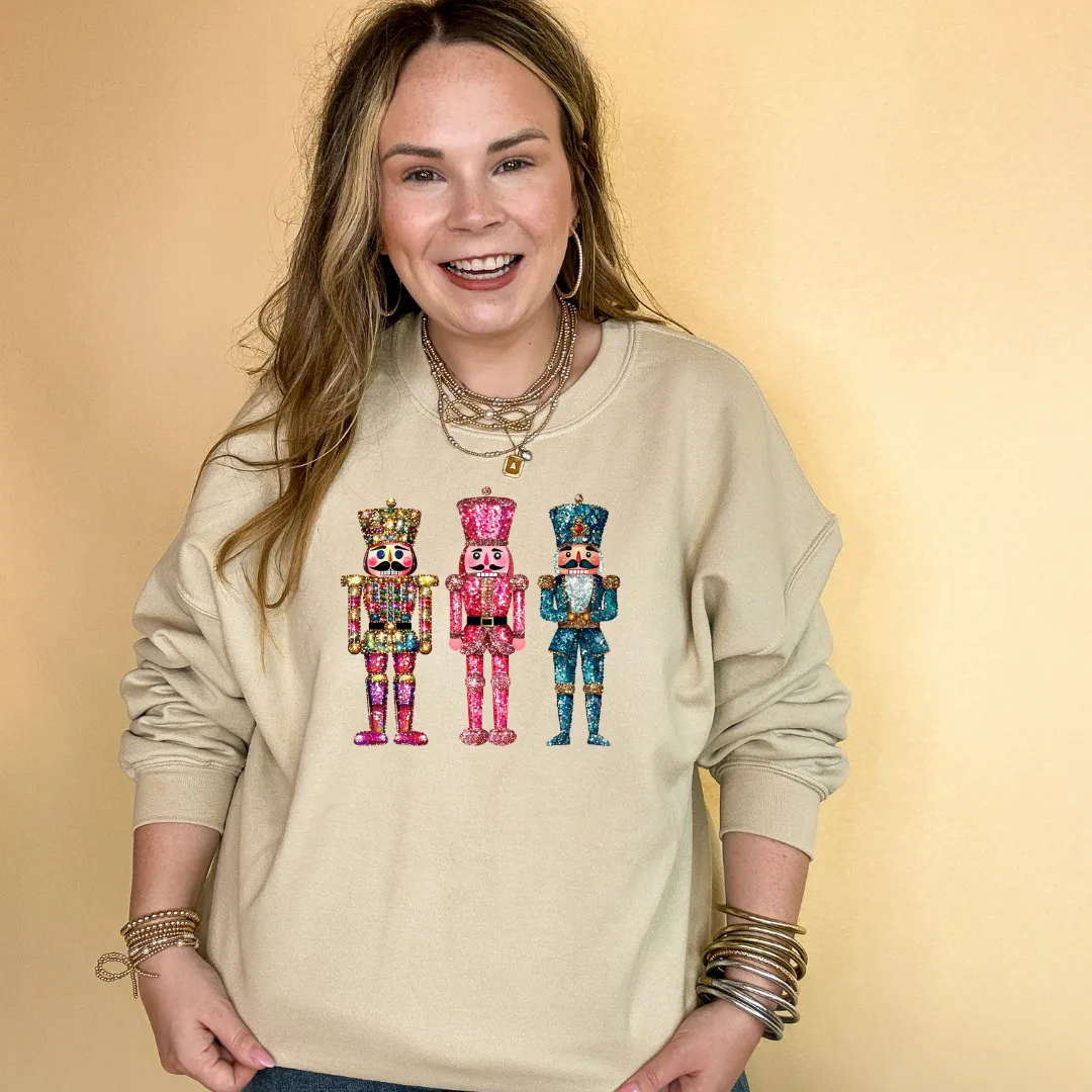 Online Exclusive | Glitter Nutcrackers Graphic Sweatshirt in Multiple Color Options