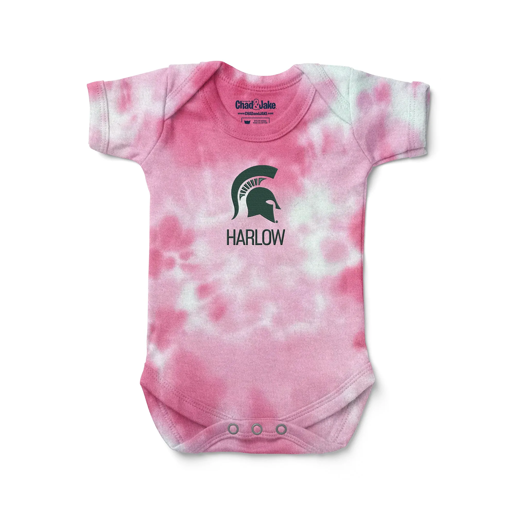 Personalized Michigan State Spartans Tie Dye Bodysuit