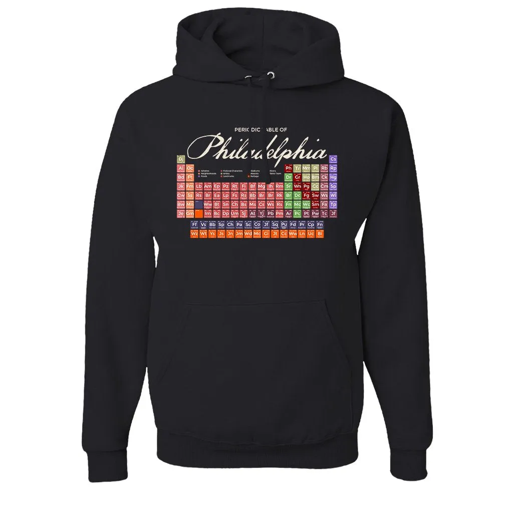 Philly Periodic Table Pullover Hoodie | Philadelphia Periodic Table Black Pullover Hoodie
