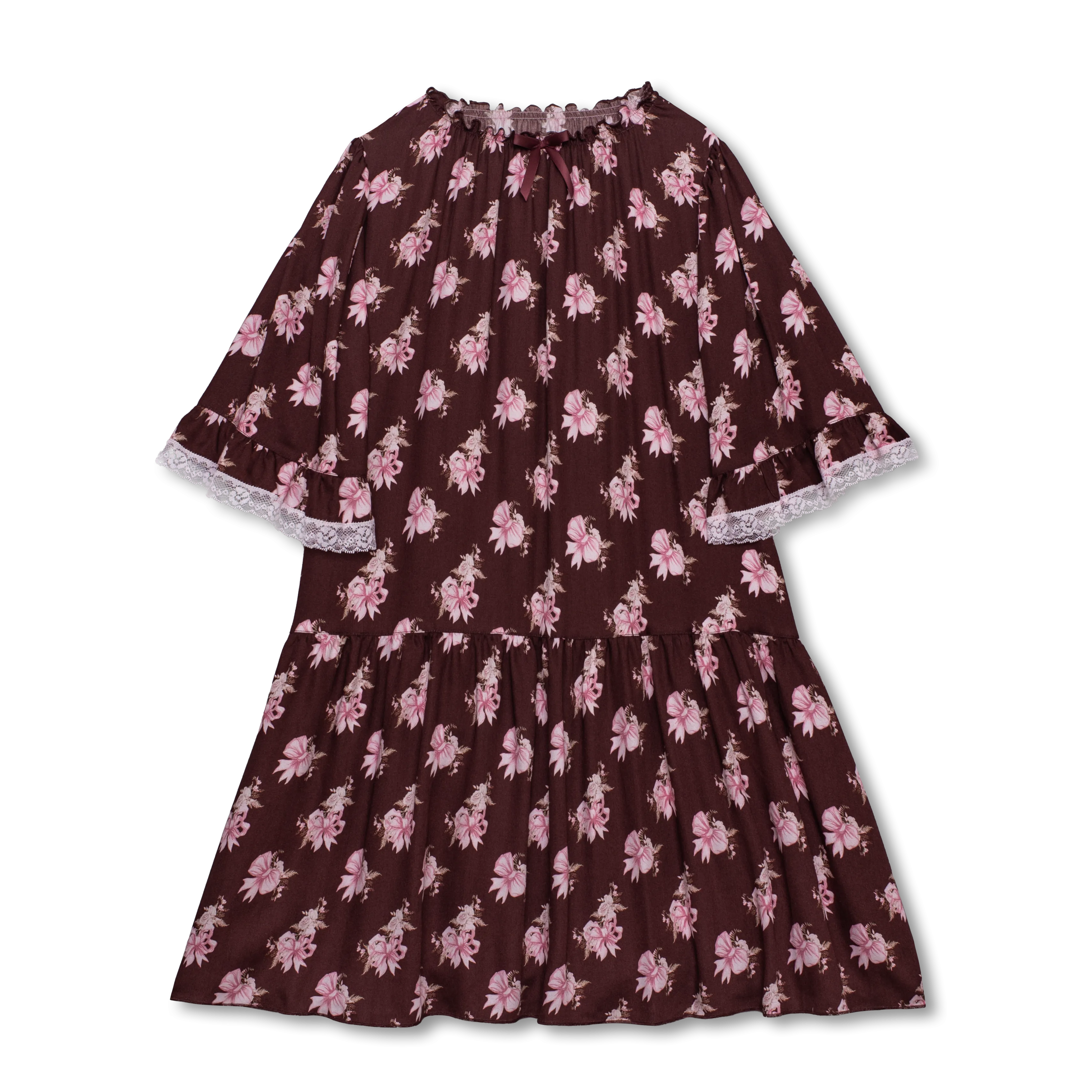 PHOEBE - GIRLS NIGHTDRESS BURGUNDY