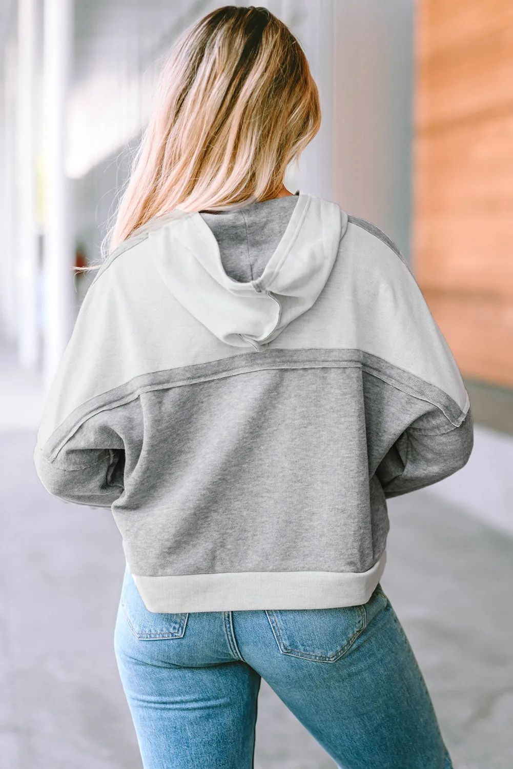 PRE:ORDER- QUARTER BUTTON DROPPED SHOULDER HOODIE