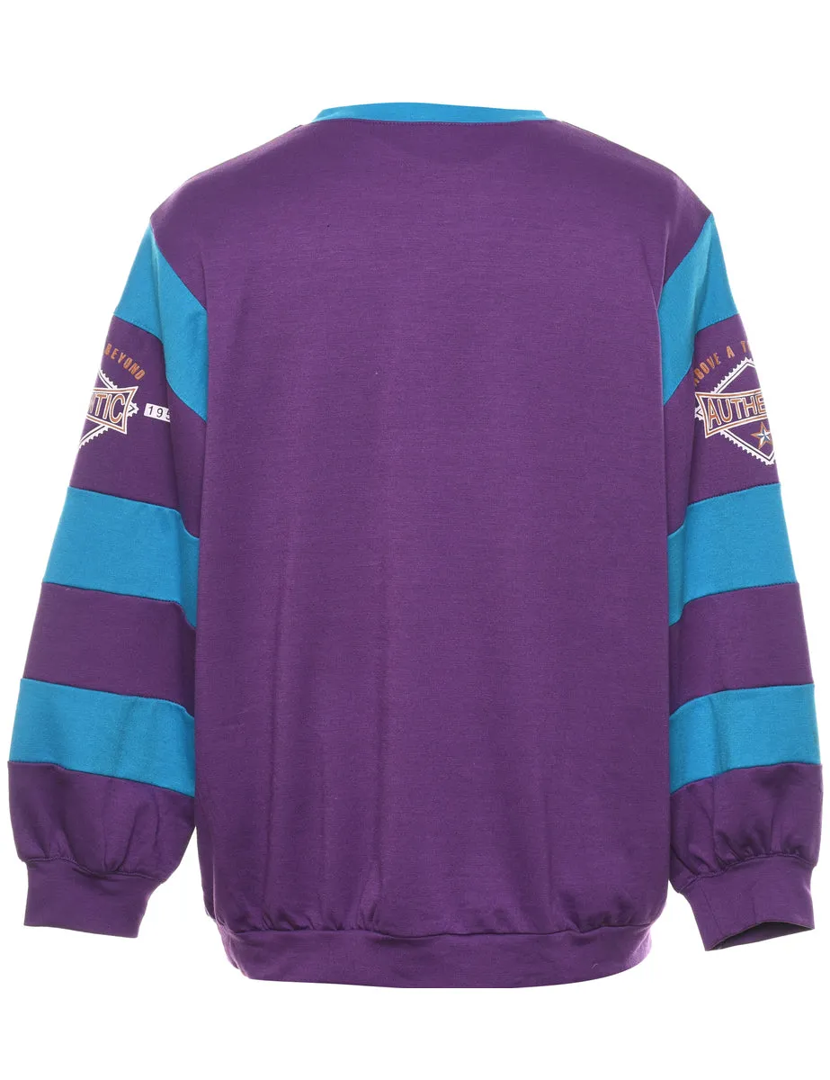 Purple Printed Sweatshirt - S