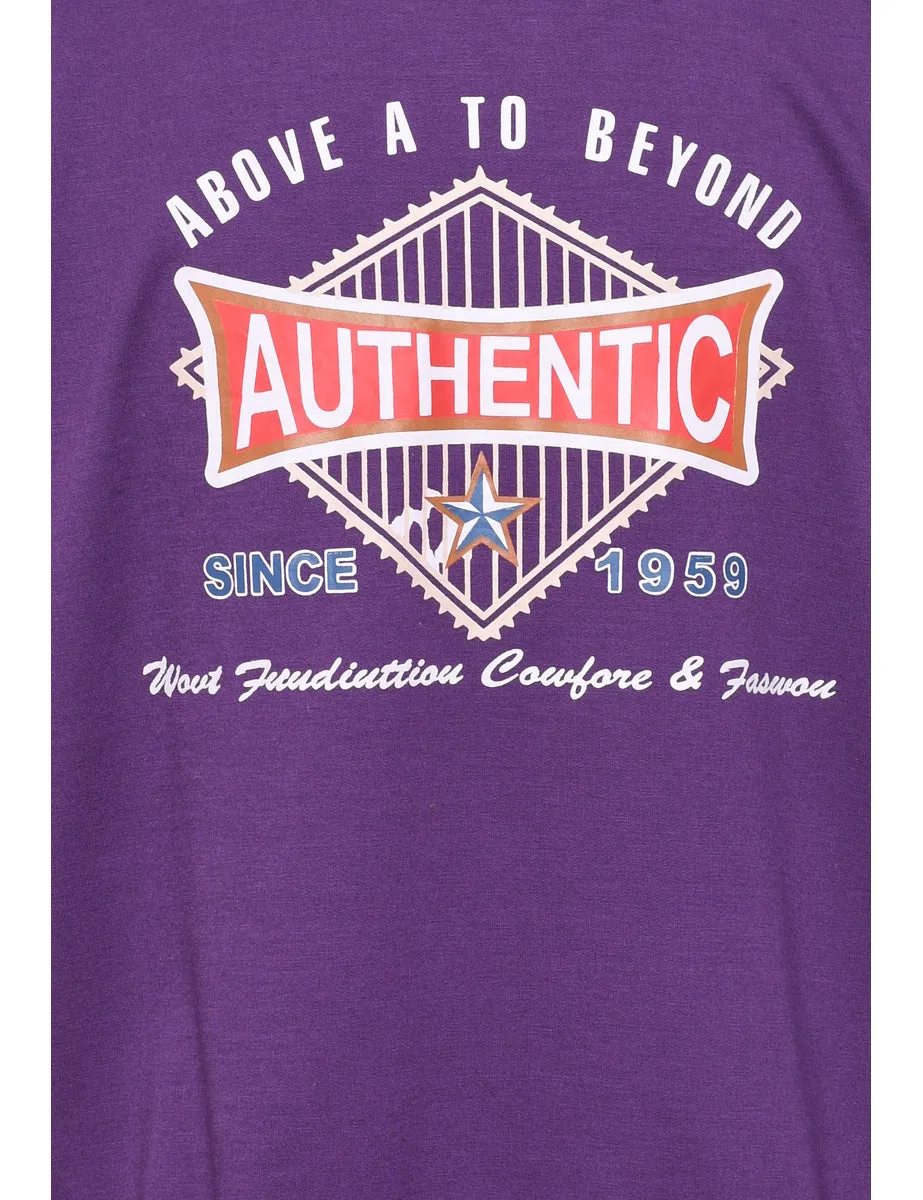 Purple Printed Sweatshirt - S