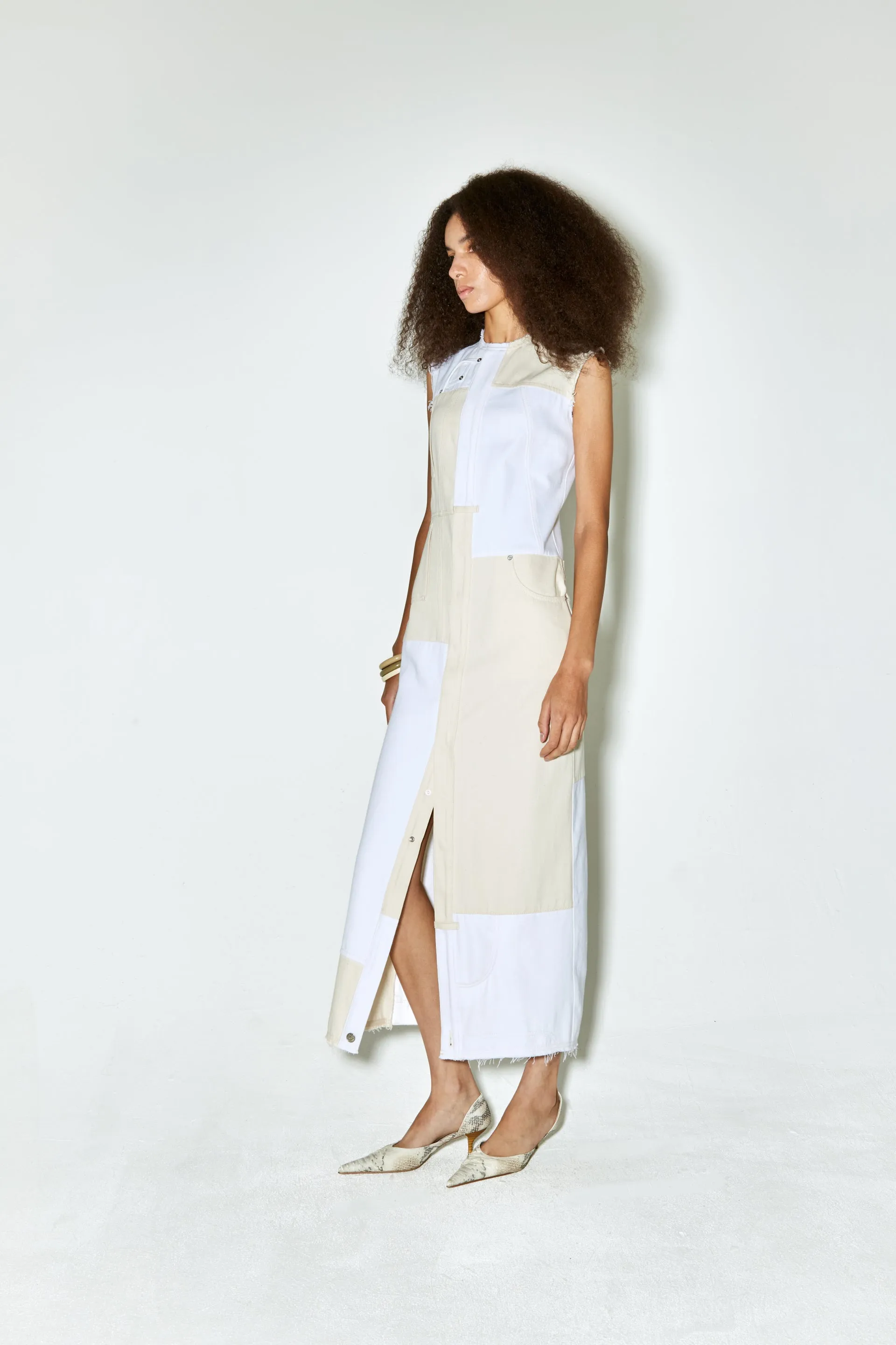 ROK patchwork dress white & ecru