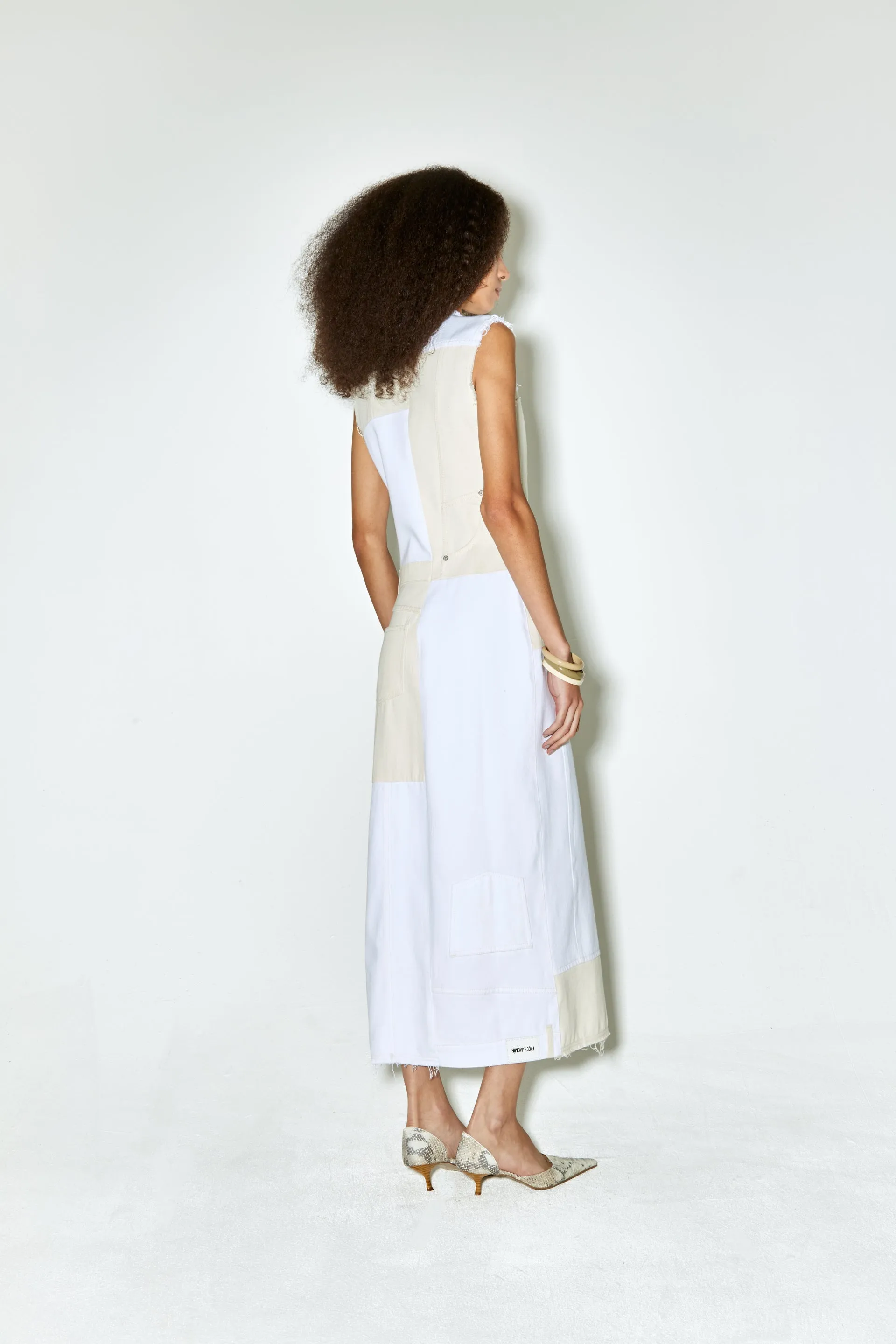 ROK patchwork dress white & ecru