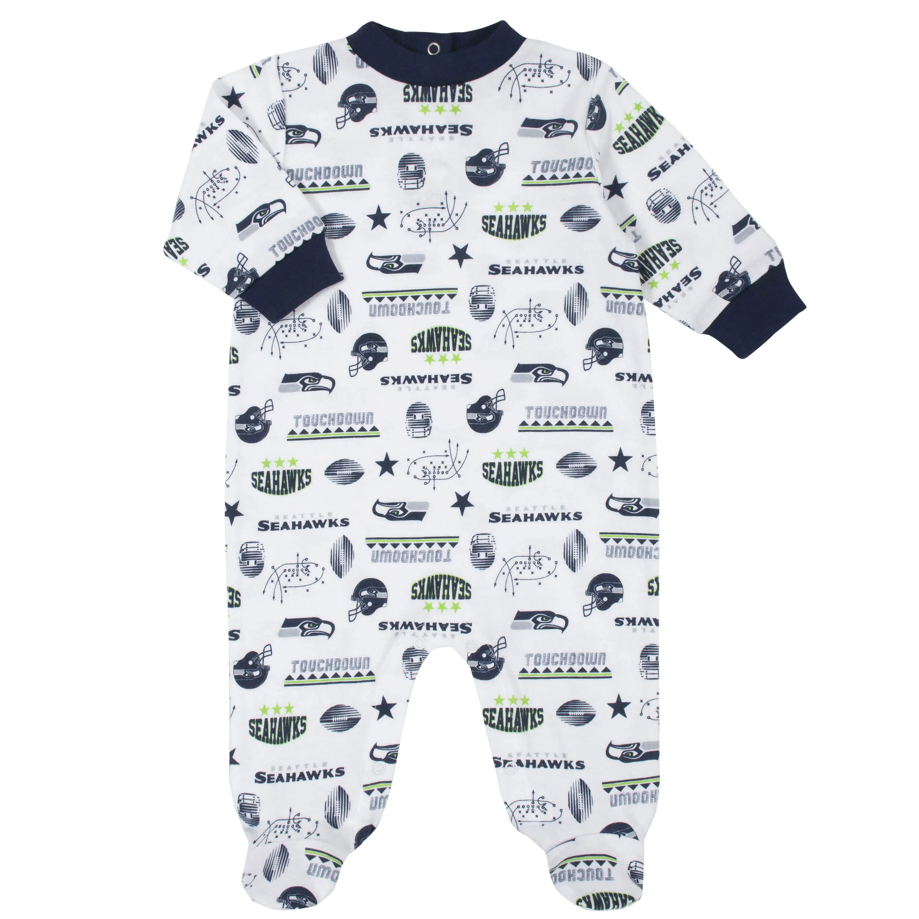 Seahawks Baby Boys 3-Piece Bodysuit, Sleep 'N Play, and Cap Set
