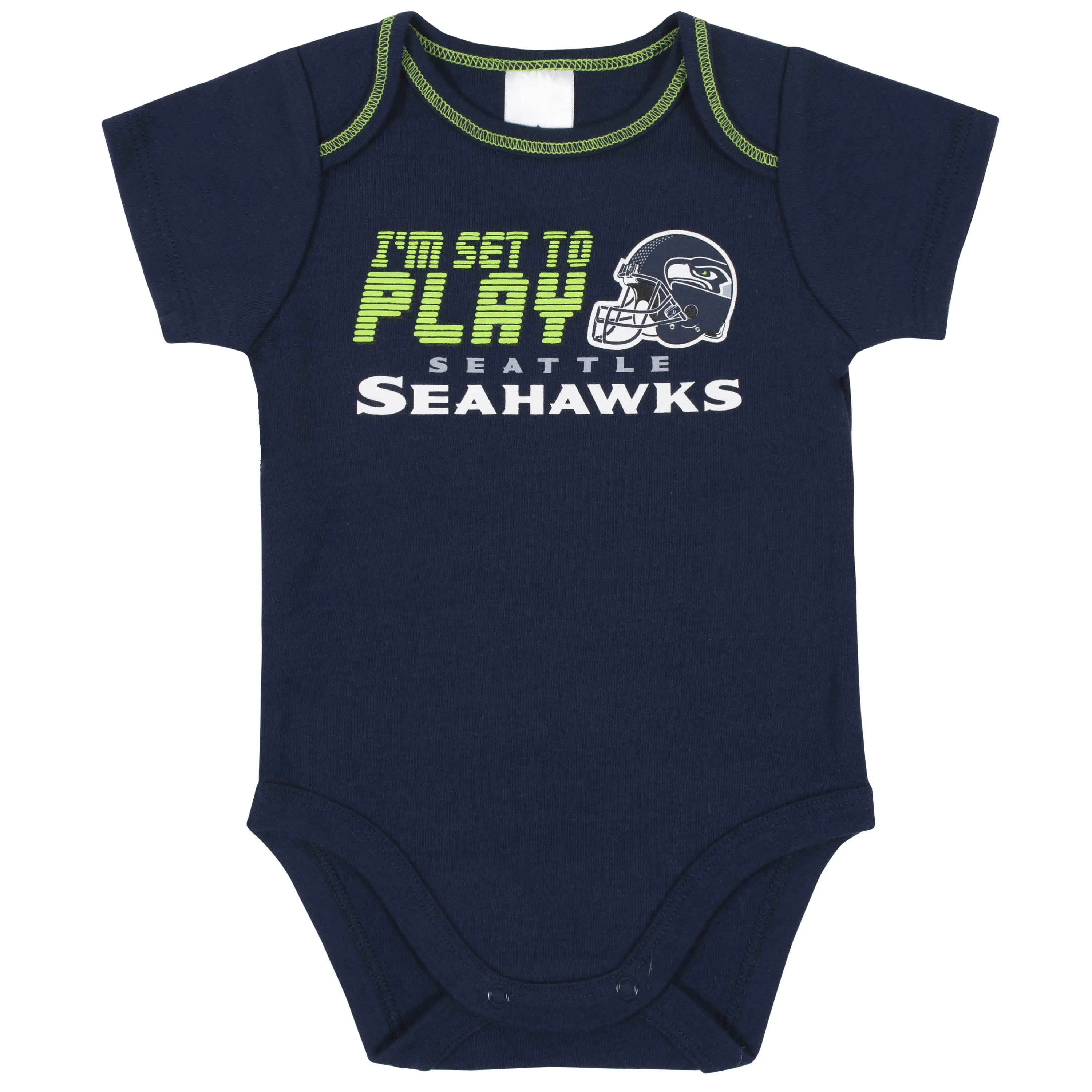 Seahawks Baby Boys 3-Piece Bodysuit, Sleep 'N Play, and Cap Set