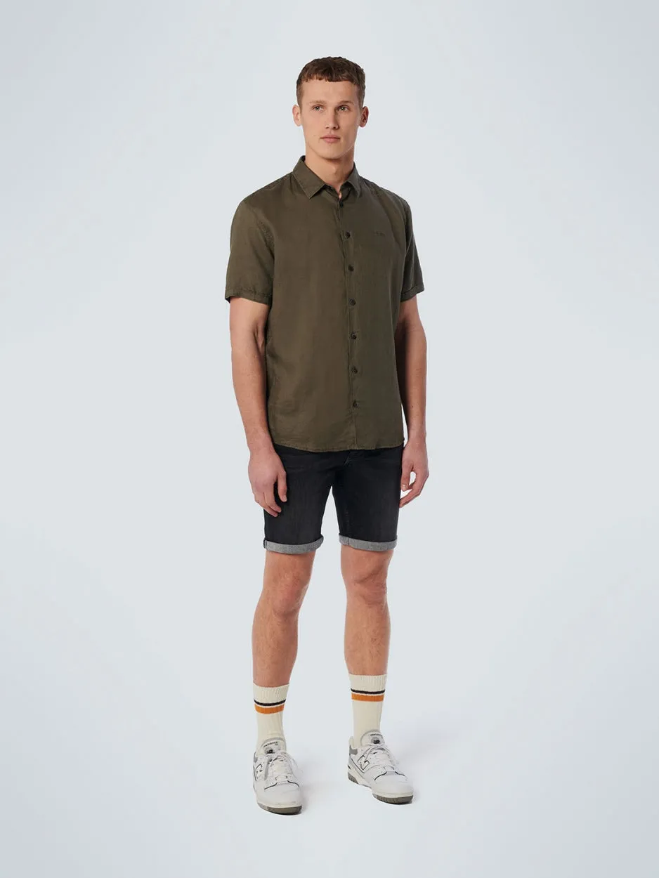 Shirt Short Sleeve Linen Solid | Army