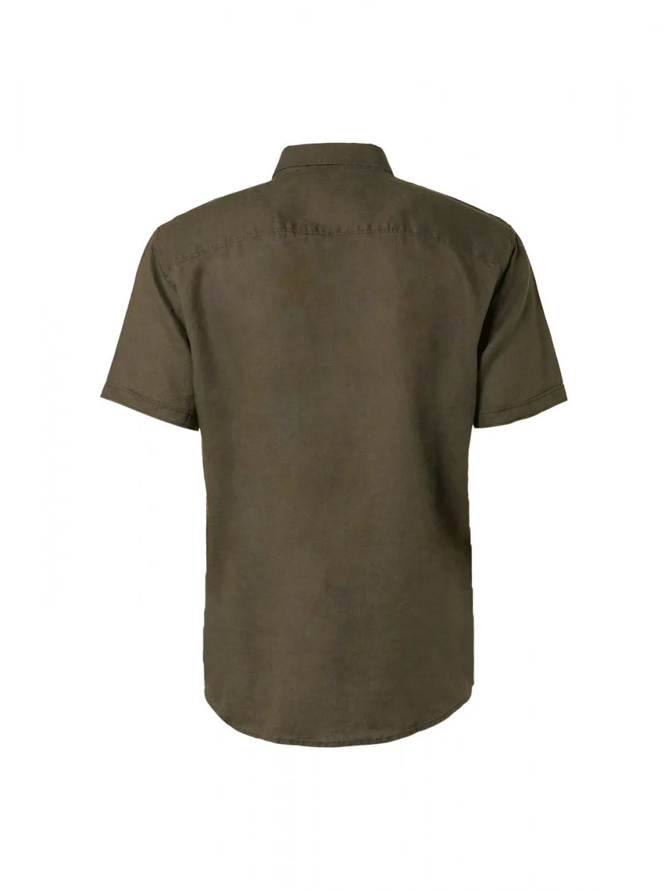 Shirt Short Sleeve Linen Solid | Army