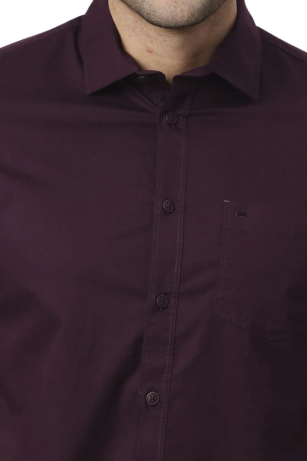 Slim Fit Cotton Twill Halfsleeves Shirt