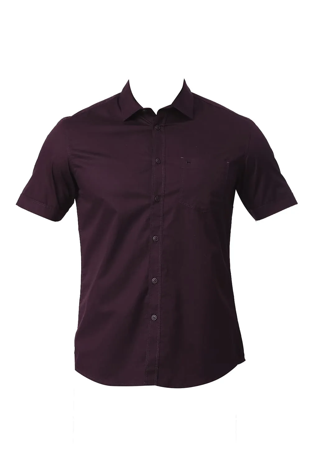 Slim Fit Cotton Twill Halfsleeves Shirt
