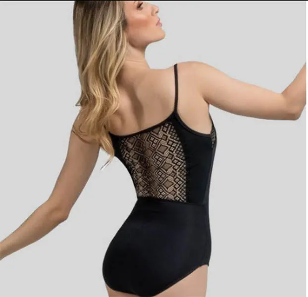 SoDanca RDE2602 Geometric Mesh Lace Camisole Leotard