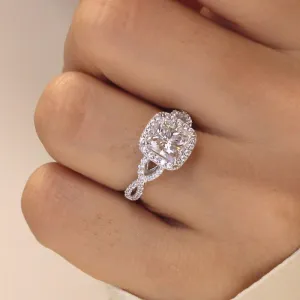 Square Bag Chain Swing Arm Fashion Zircon Women's Ring