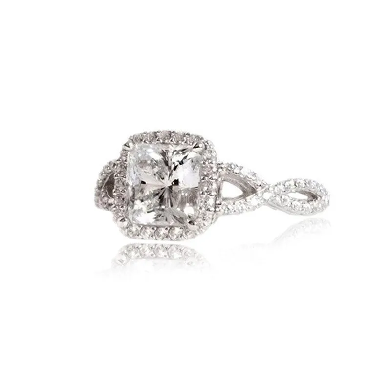 Square Bag Chain Swing Arm Fashion Zircon Women's Ring