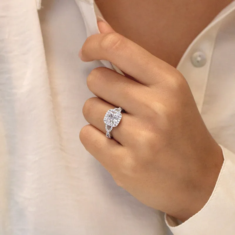 Square Bag Chain Swing Arm Fashion Zircon Women's Ring
