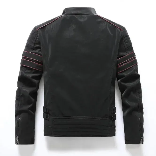 Stuart – Men's Slim-Fit Vintage Multi-pocket Motorcycle Leather Jacket