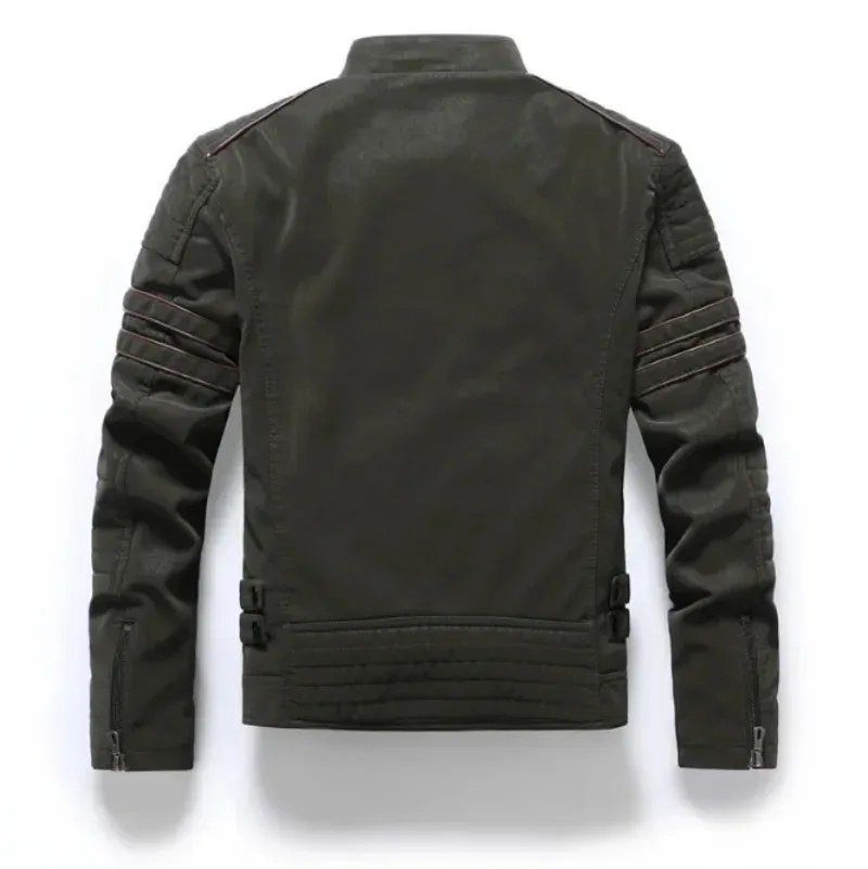 Stuart – Men's Slim-Fit Vintage Multi-pocket Motorcycle Leather Jacket
