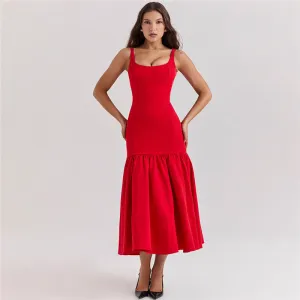 Tara Woman Backless Maxi Fishtail Dress