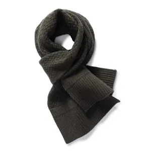 Taylor Stitch Textured Knit Scarf in Heather Loden Merino