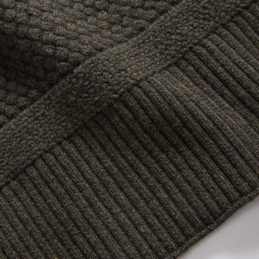 Taylor Stitch Textured Knit Scarf in Heather Loden Merino