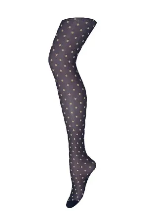 Tights With Cream Polka Dots
