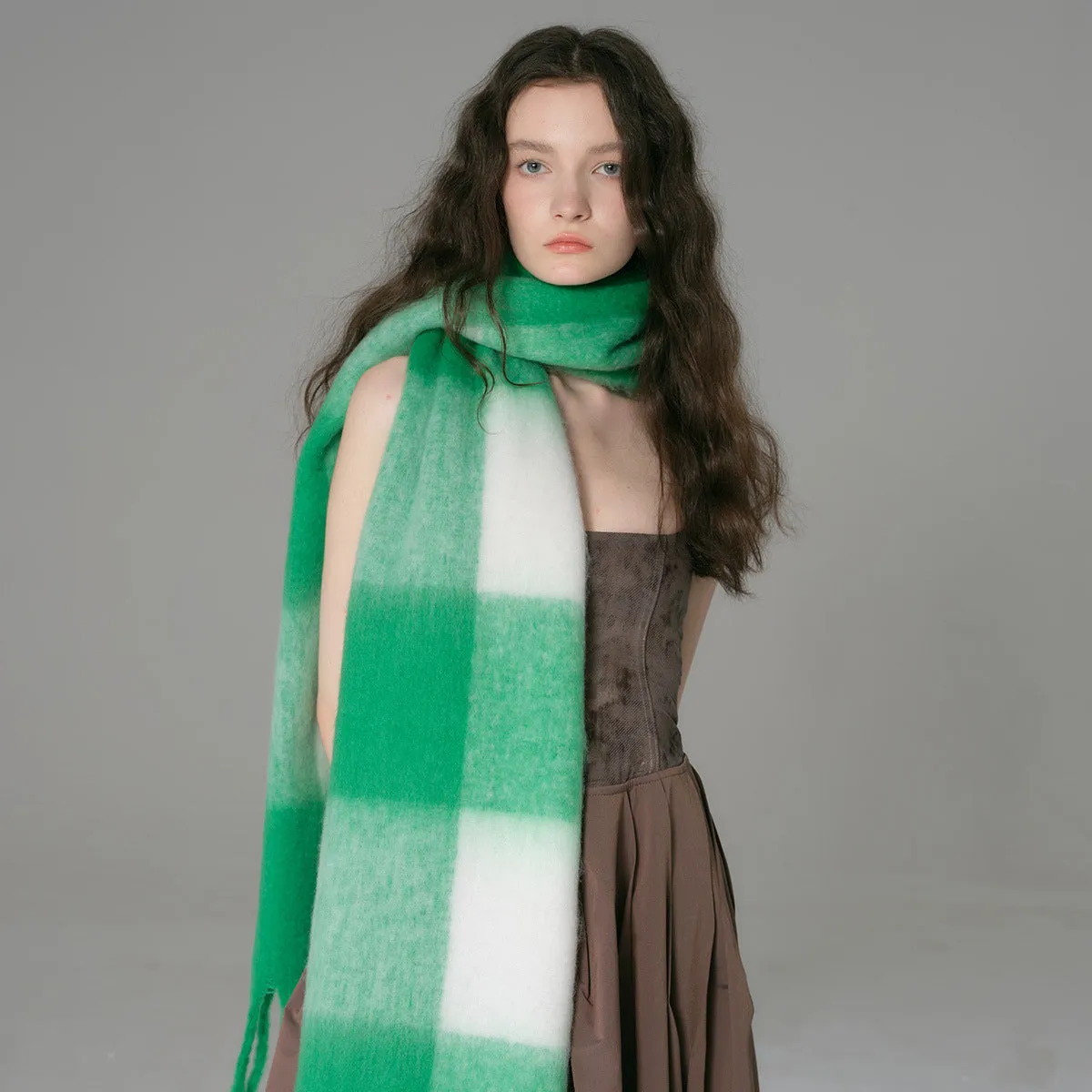 TLQHZZ-083 Large Plaid Scarf winter scarf